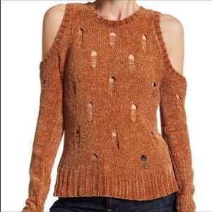 Ten Sixty Sherman Cold Shoulder Chenille Sweater